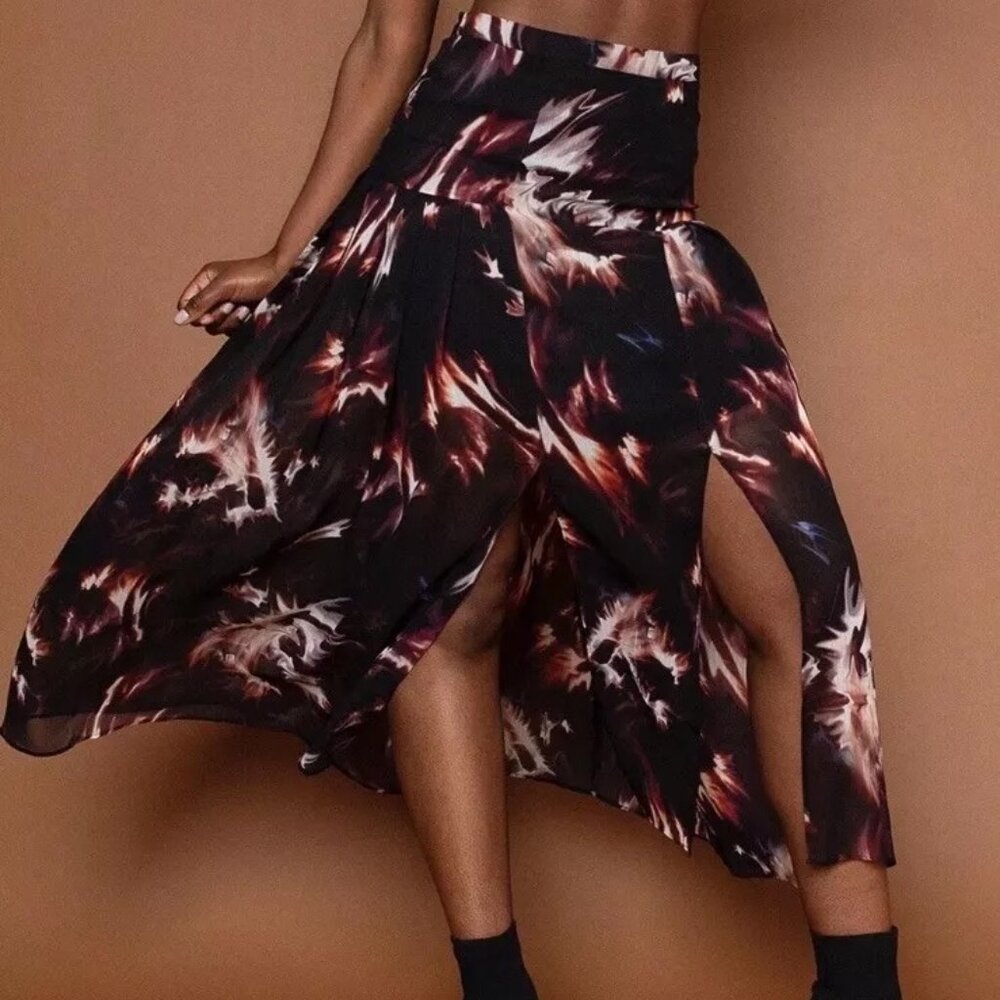 All Saints Vivvie Flames Midi Skirt US 6 UK 10